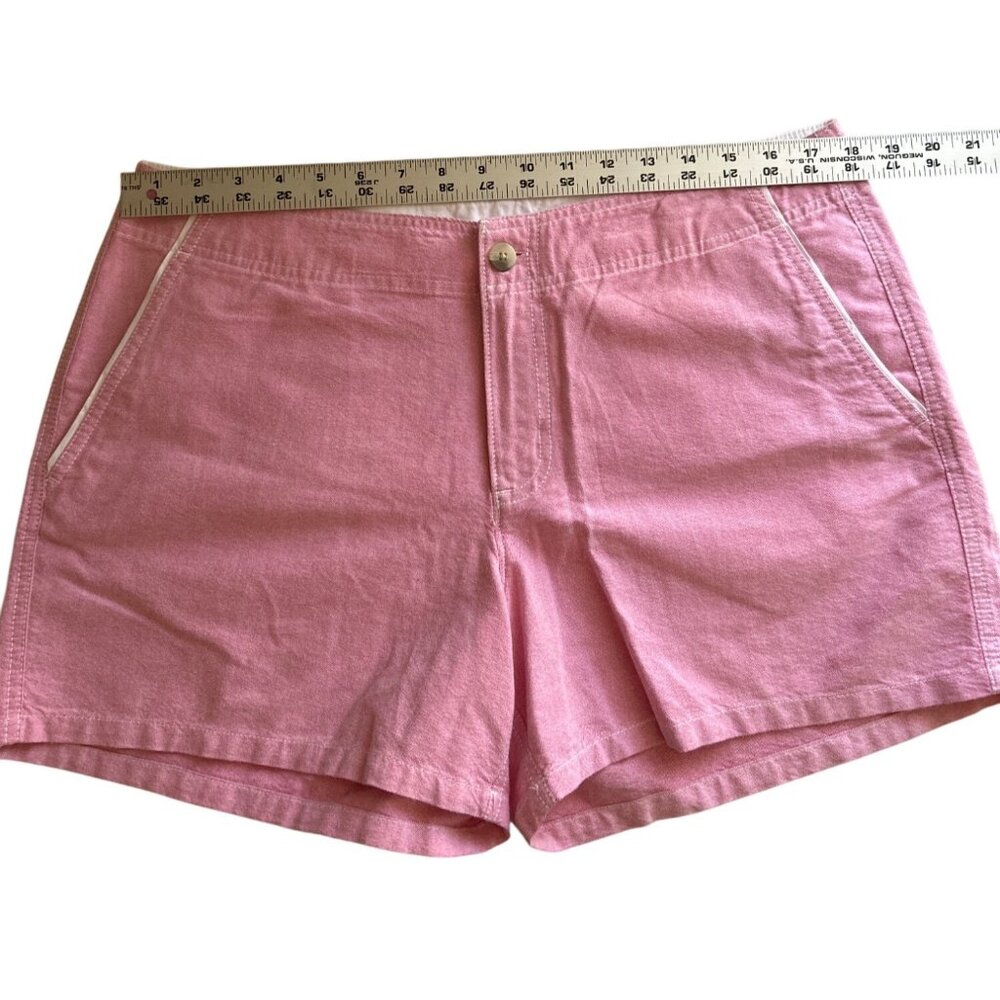 Columbia PFG Womens Pink Cotton Casual Shorts Size 14 With Pockets 4” Inseam - Picture 6 of 9